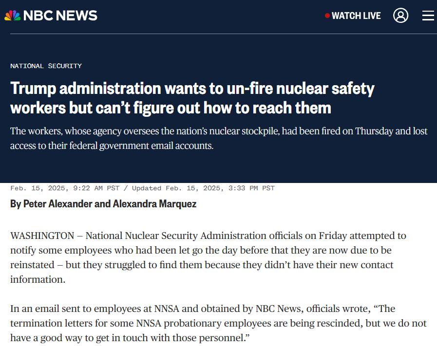 裁员裁到大动脉,马斯克把核武器专家都开了