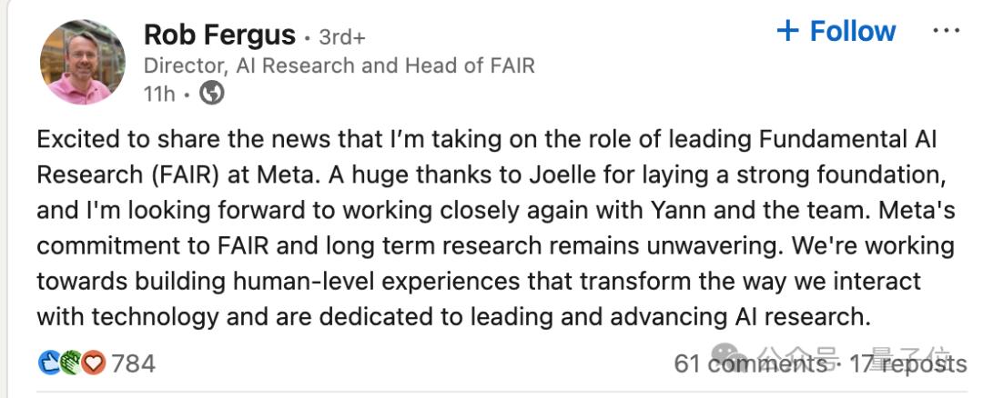 顶尖科学家Rob Fergus重掌FAIR,15万引用学者回归Meta,战略转向AGI