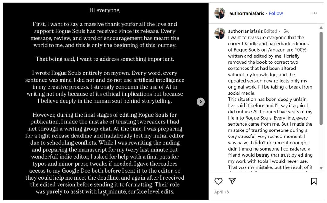 作家「AI作弊」被抓现行，小说中惊现Prompt，网友：太丢人了，好歹删干净啊……