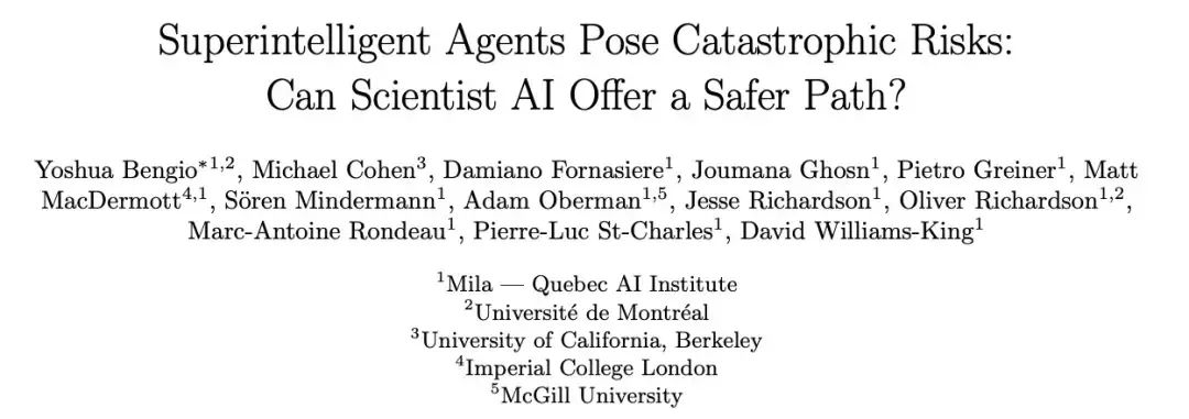 刚刚，图灵奖得主Yoshua Bengio官宣LawZero：保护人类的快乐和努力