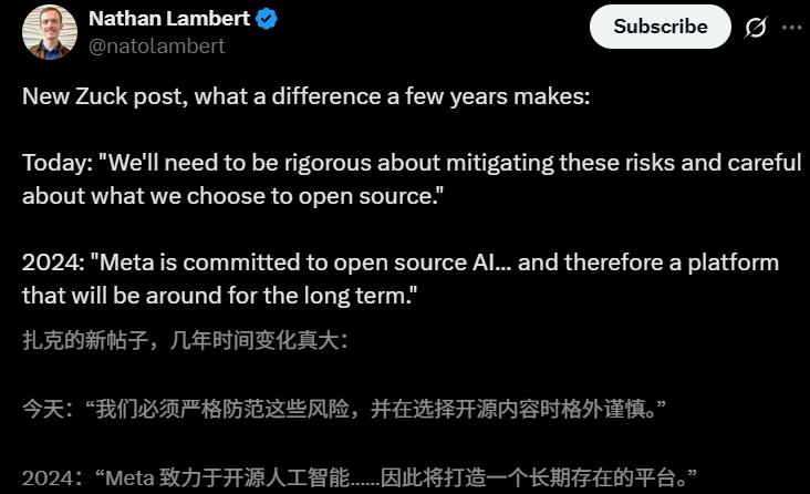 小扎一夜反水，背刺开源，亲手葬送「Llama神话」，股价大涨12%