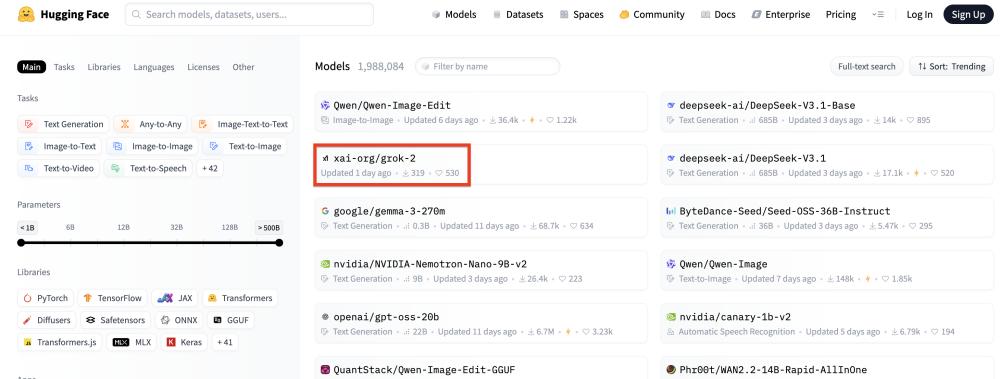 马斯克的Grok 2开源了,但好像又没完全开