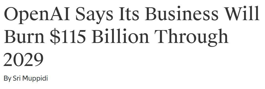 OpenAI五年内狂烧1150亿美元应战,年营收将达2000亿美元