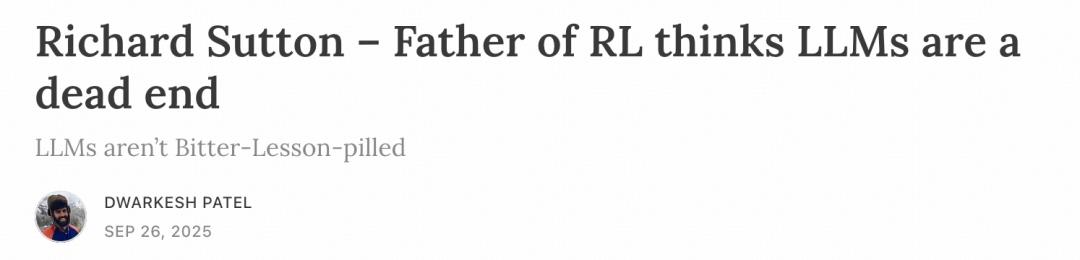 强化学习之父:大语言模型是一个错误的起点