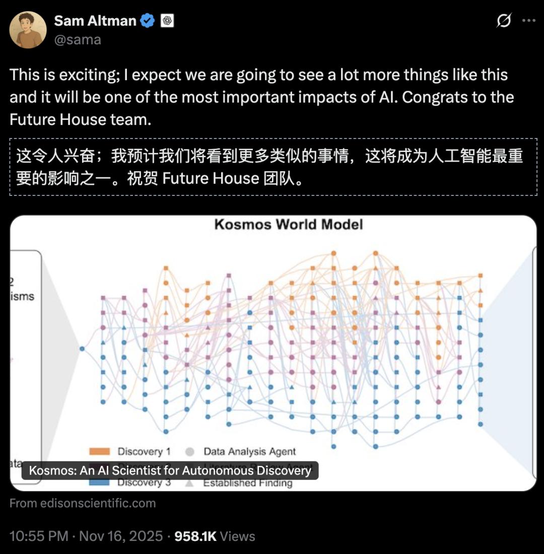 AI半天顶博士6个月,奥特曼太激动,生化圈巨震