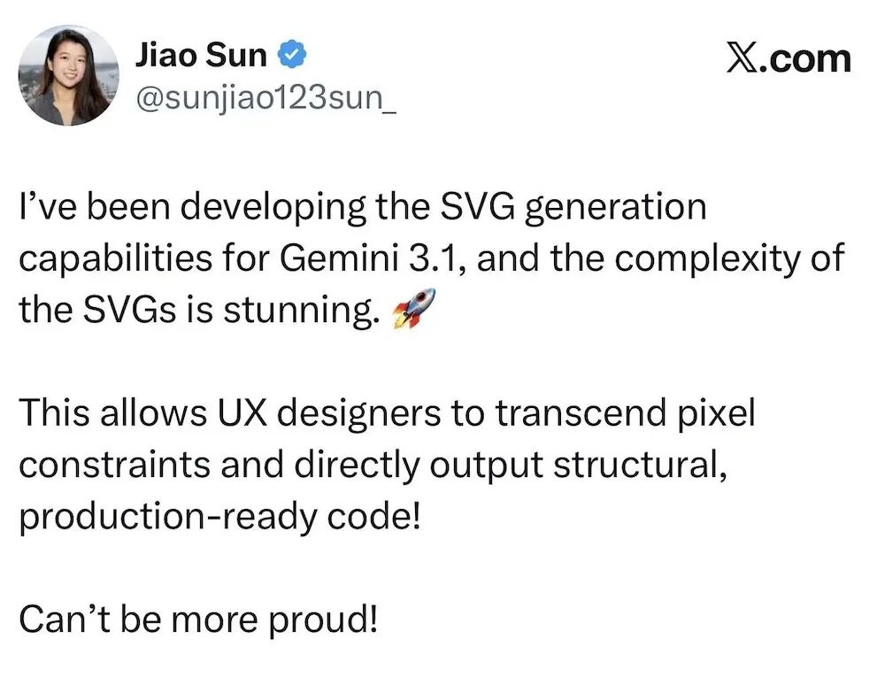 谷歌Gemini 3.1 Pro新王登场,一口气手搓Win11操作系统,造出模拟城市app,SVG效果绝了