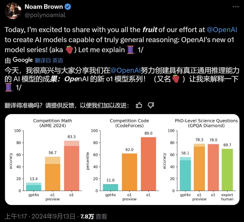 刚刚，OpenAI震撼发布o1大模型，强化学习突破LLM推理极限